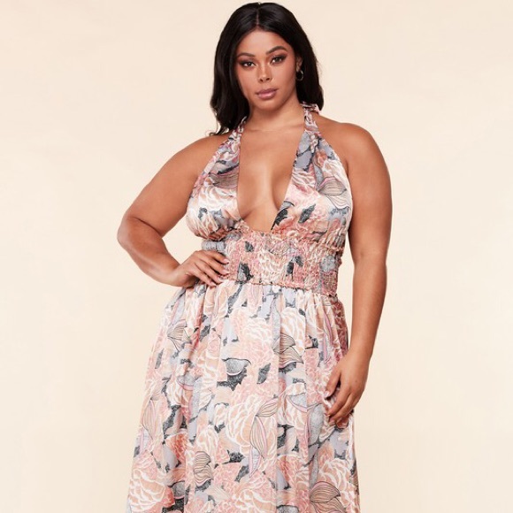 Floral Maxi Halter Dress - Picture 2 of 7